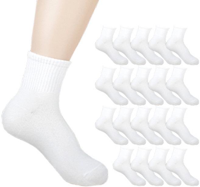 더베이직 여성용 학생 카바 무지 중목 양말