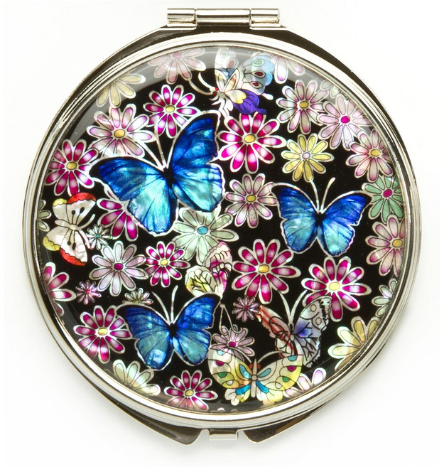 포미모어 자개손거울 전통 나전칠기 원형손거울 70mm, 1개, 청나비