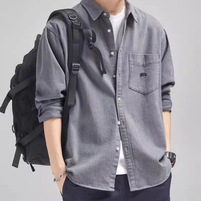 휠렉스 남성 봄 오버핏 캐주얼 셔츠 긴팔 데일리 남방 J160