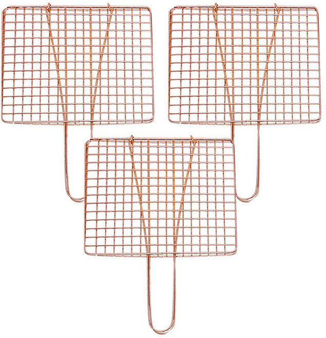 양면 동석쇠 동색 바베큐 접석쇠 구이용, 3개