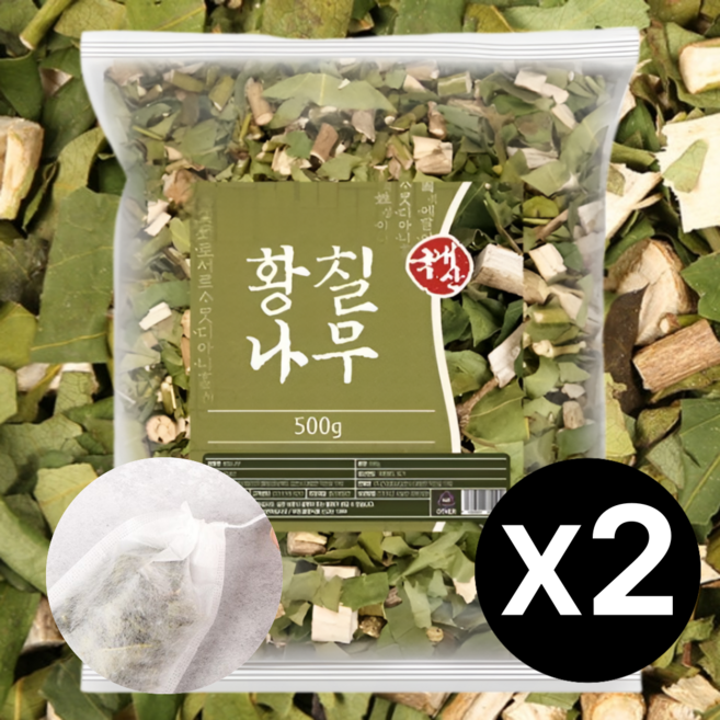 100% 국내산 자연산 황칠나무 가지 잎 차 깨끗하게 말린 건재, 2개, 500g