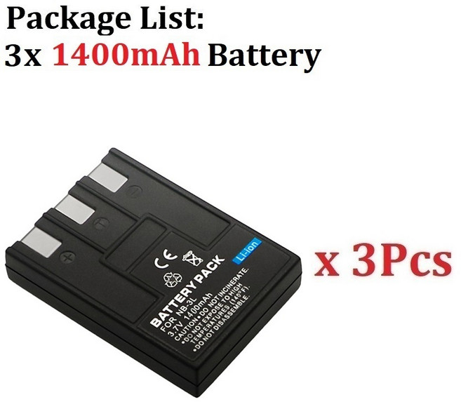호환 1400mAh NB-3L NB 3L 배터리 캐논 IXUS IIS SD110 IXY I2 I5 S700 750 SD20 PC1060 PC1114