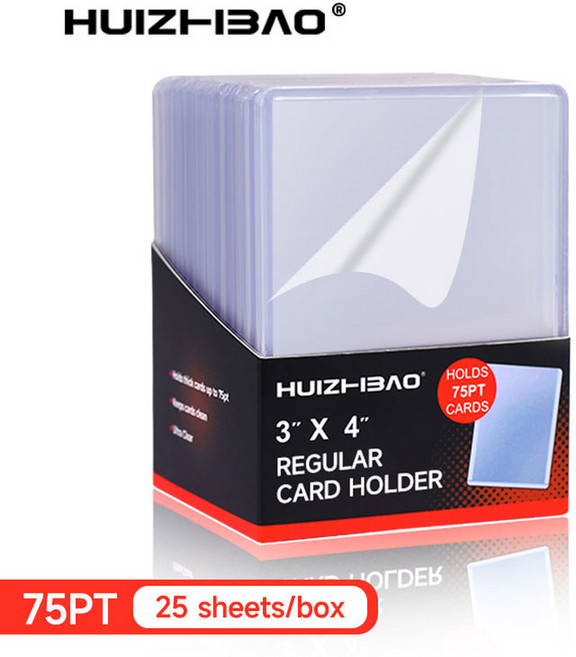35pt 55pt 75pt 100pt 130pt 180pt 260pt 360pt 탑 로더 보호기 홀더 트레이딩 스토리지 카드 축구 야구 스포츠, 75pt 25pcs