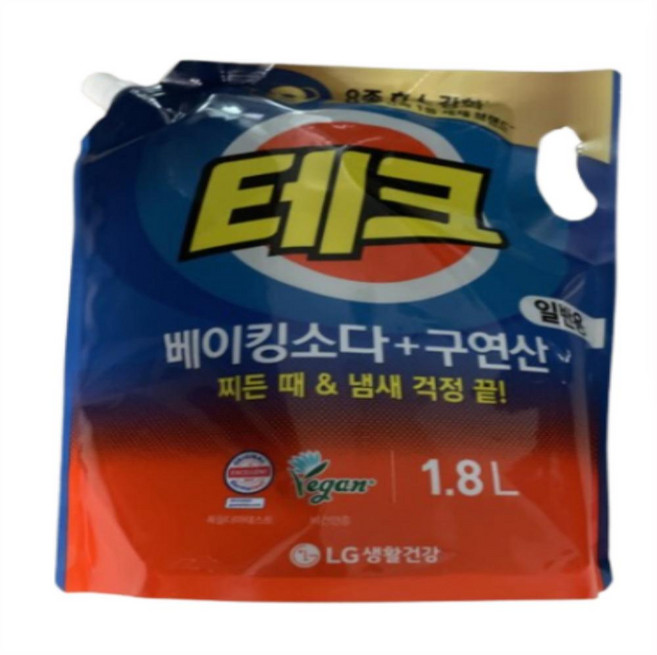 테크 베이킹소다+구연산 겸용 리필, 12개, 1.8L