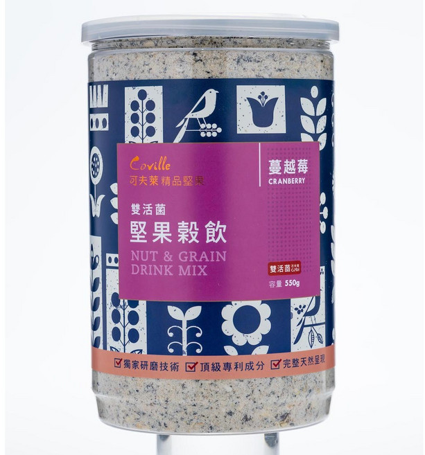 Coville 雙活菌堅果穀飲 蔓越莓口味 550g, 2個