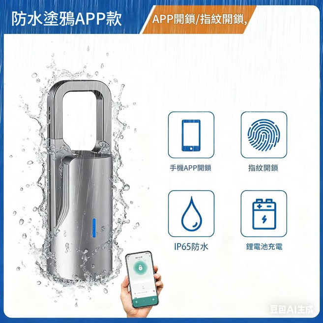 APP 指紋掛鎖 IP65防水