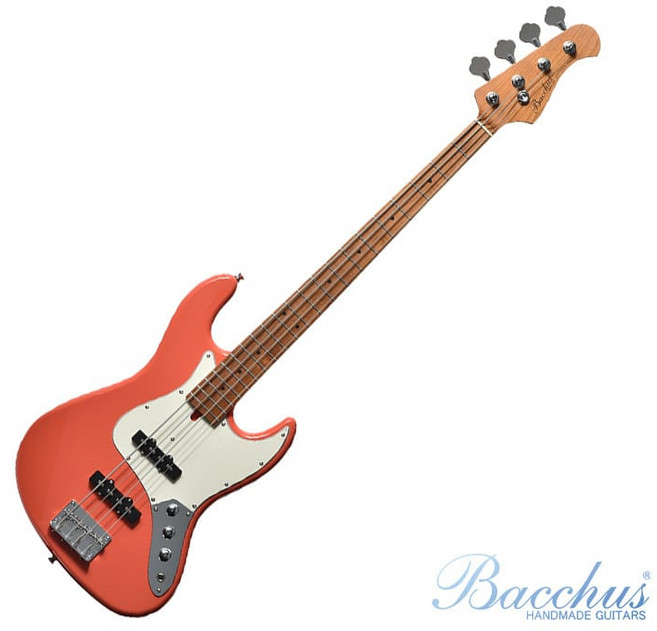 Bacchus WJB-1DX RSM/M 四弦 電貝斯 BASS 烤楓木琴頸 贈配件組, FR 糖果紅, 1個