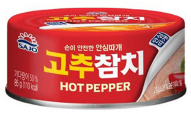 사조참치 매콤한 고추참치 통조림 안심따개, 85g, 1개