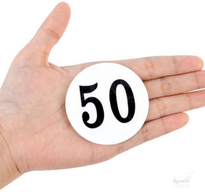 디에인샵 원형 숫자스티커 60mm 1-50 테이블번호, 9