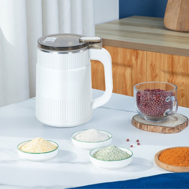 HOMIE 독일가루분쇄기 다목적 가루 분쇄기 커피/곡물/약재/식재료 대용량 저소음 분쇄기 500ML, 흰색   5개 블레이드, 1개