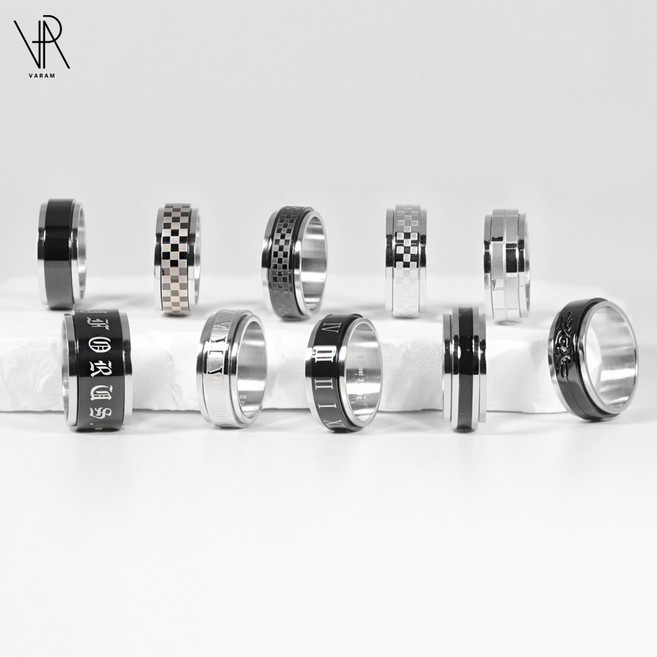 VARAM 써지컬316L스틸 회전반지 10종