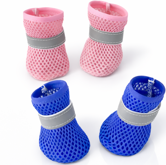 디오두 여름 매쉬 강아지신발 패키지, 1세트, 핑크+블루