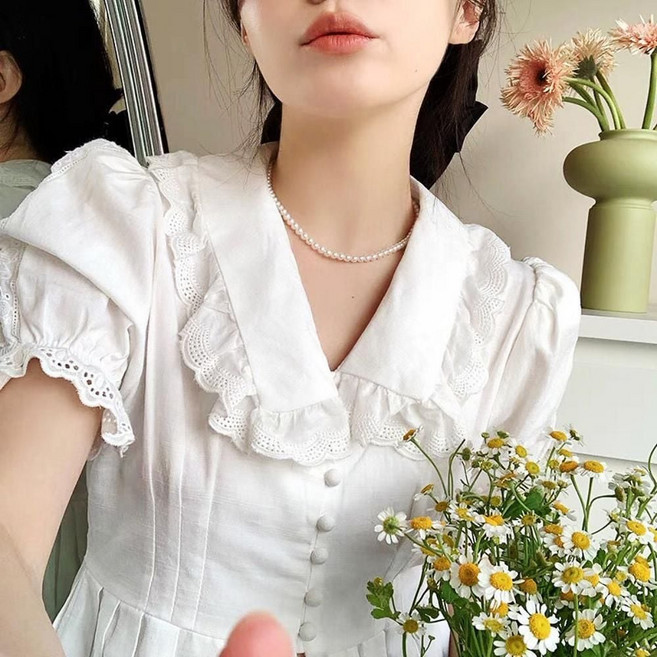 AMA 925실버 0004 아크릴진주목걸이 hol+3738jM