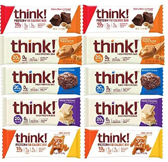 think! 씽크! 틴 하이 프로틴 바 버라이어티 팩, 10개, 60g - 쿠팡