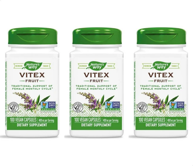 2+1 네이쳐스웨이 바이텍스 Vitex 과일 400mg 100비건캡슐, 100정, 3개 - 쿠팡