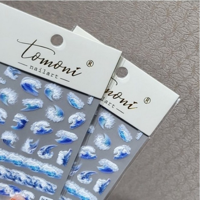 [고네일] 리얼 3d 파도 엠보 스티커 토모니 ta055 / 여름네일스티커, 1개