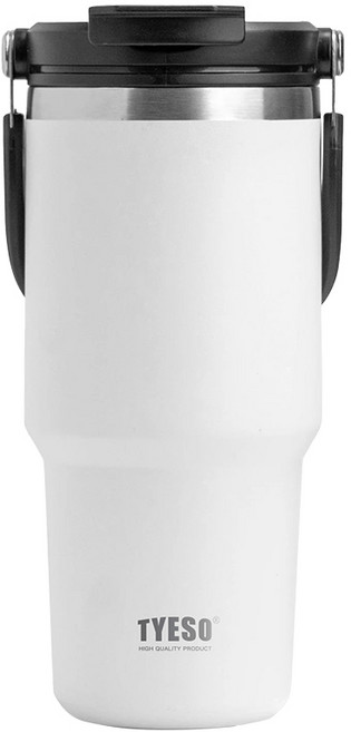 TYESO 304不鏽鋼 手提保溫隨行杯, 白色, 1個, 750ml