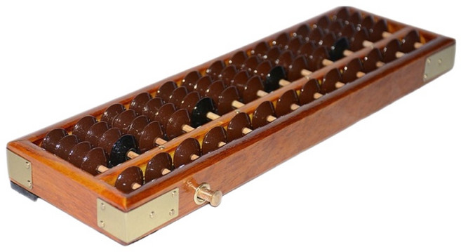 13檔位合成珠算盤 仿紅木木製學生兒童算盤 心算珠算盤, 紅木木製算盤13檔位+ 絨布收納袋