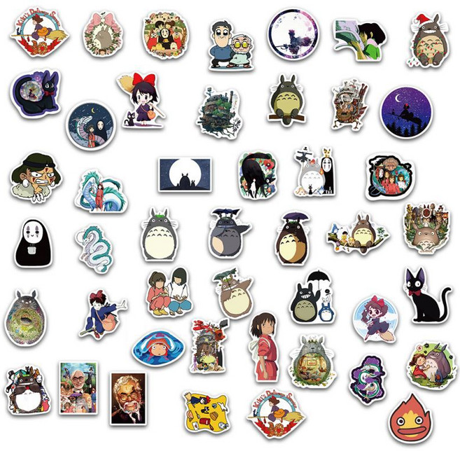 일본 미야자키 하야오 애니메이션 가오나시 치히로 스티커 휴대폰 캐리어 장식 DIY 스티커, 100장