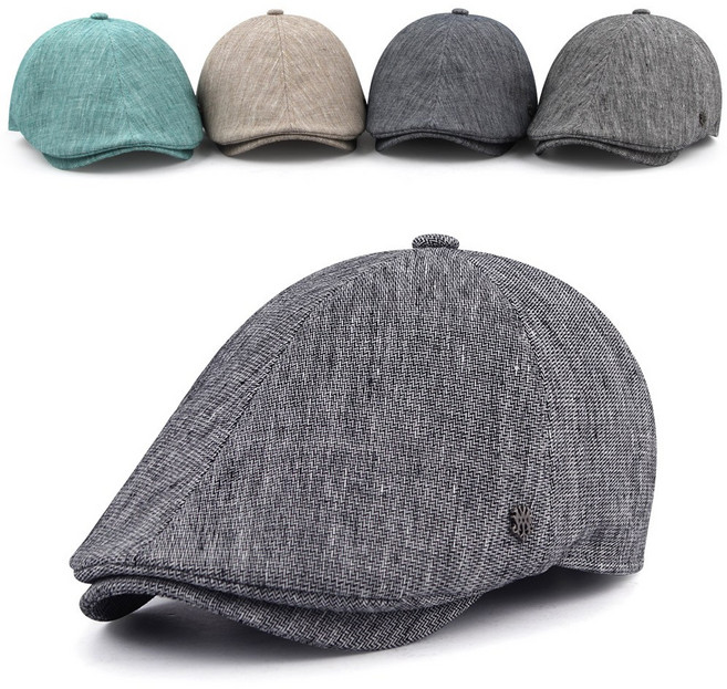 MQUM 린넨 시원한 중년 남자 헌팅캡 모자