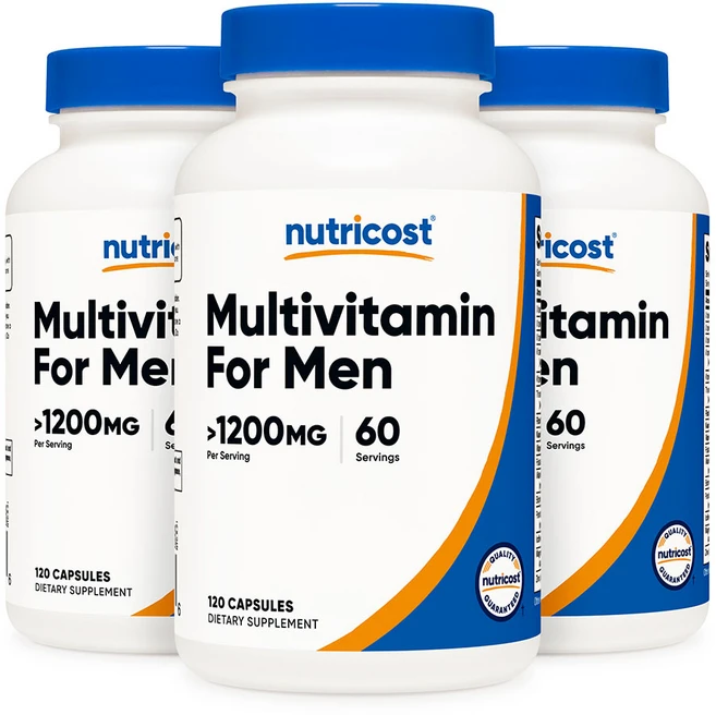 뉴트리코스트 멀티비타민 포 맨 1200mg 120캡슐, 3병(최고 할인), 120정, 3개 - 쿠팡