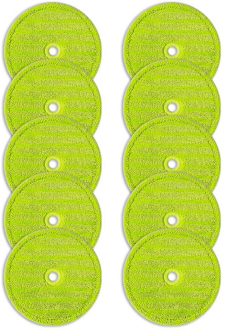 리빙플러스 걸레 에브리봇 삼성제트 호환 물걸레 쓰리스핀 엣지 청소기 청소포 극세사 패드 초록색, 10개