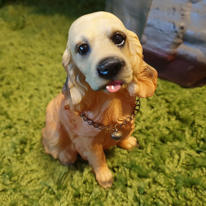 진짜같은 댕댕이피규어 개인형 반려견 반려동물 강아지조각상 실물실사 강아지피규어 장식모형인형 인테리어장식소품 카페개업선물, 코카스파니엘