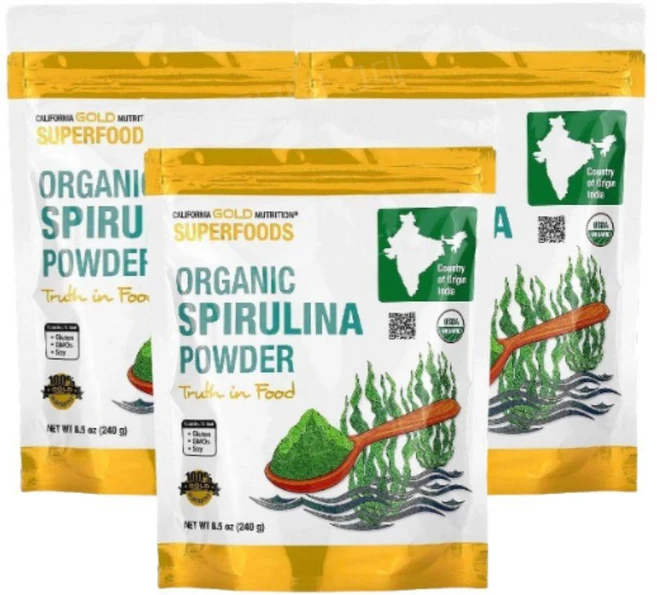 CGN 오가닉 스피리루라 스피루리나 파우더 240g 3개 스피루나 분말 spirulina - 쿠팡