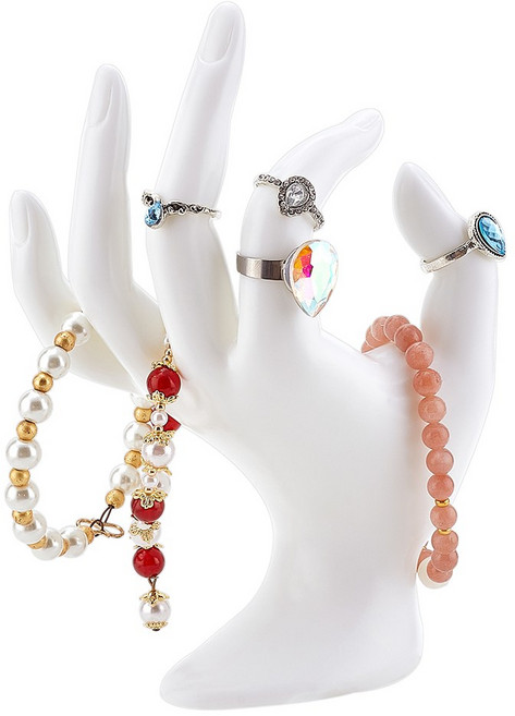 PVC 링 디스플레이 스탠드 반지 전시 진열대 화이트 7.5x7.2cm 1개