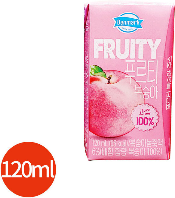 덴마크 푸르티 복숭아 120ml x 24개