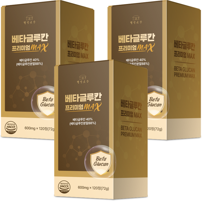 웰빙곳간 프리미엄 베타글루칸 MAX 4개월분 베타글루칸분말, 3개, 120정