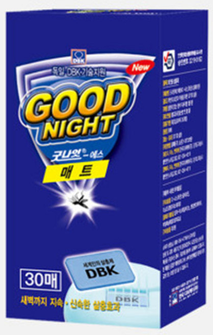 굿나잇 모기매트 60매 전자모기향 모기약 홈매트 살충제 모기퇴치 모기훈증기, 1개