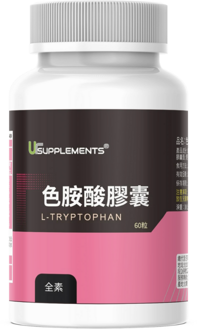UrSUPPLEMENTS 色胺酸膠囊 L-色胺酸 甘胺酸鎂 全素配方, 1個, 60顆