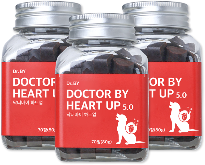 닥터바이 하트업 강아지 심장 영양제 면역력 헥헥거림 보조제, 70정, 심장/간, 3세트