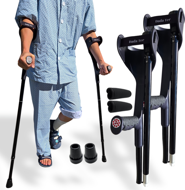 다다터 엘보클러치 재활 팔꿈치 접이식 목발 보행보조기구, 2세트