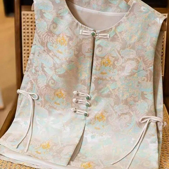 여성 개량한복 조끼 민소매 자수 선물 중년 절복 엄마 할머니 빅사이즈 퓨전 법복