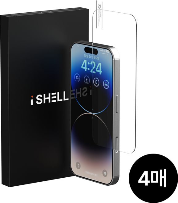 아이쉘 고화질 2.5D 고경도 강화유리 휴대폰 액정보호필름 9H 4P, 4개