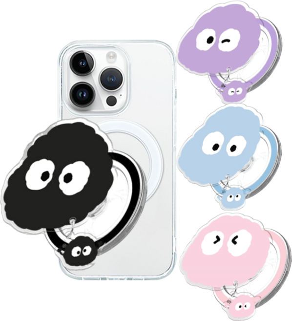 갤럭시X커버5(G525) 보들 말랑콩떡 맥세이프 스마트톡 그립 톡거치대+투명 케이스