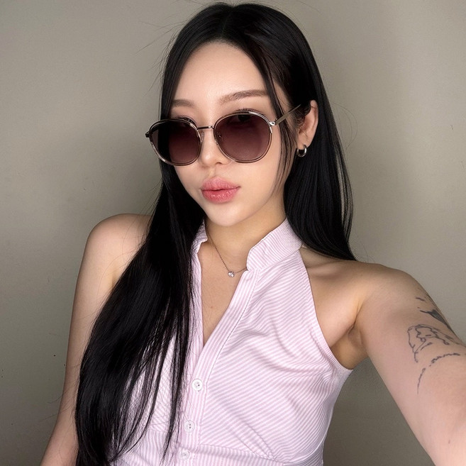 하리몽드 타원형 투톤 선글라스