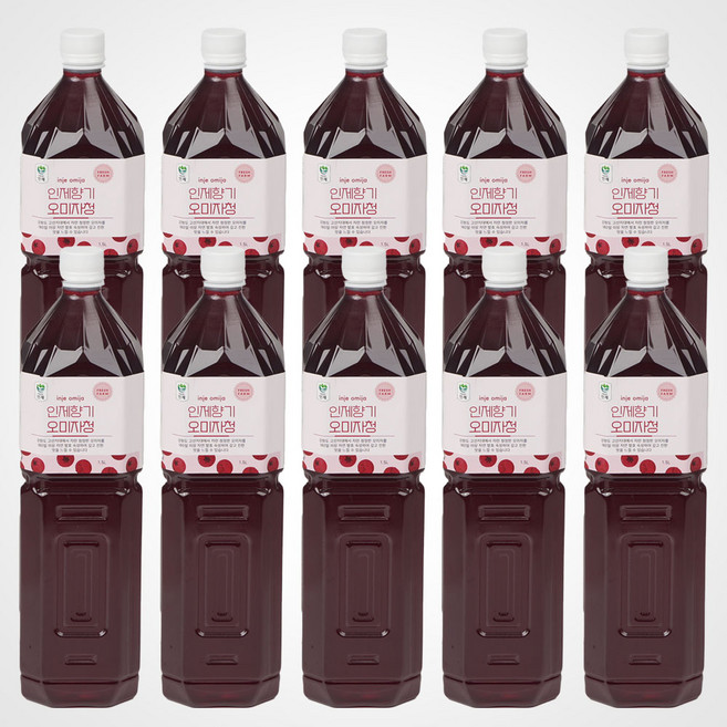 인제향기 생 오미자청 100% [냉장보관 필수] 원액 발효진액 액기스 엑기스 1.5L 대용량 업소 카페용 농장직송 수제 전통방식 물 한방울 넣지않은 100%자연숙성, 10개