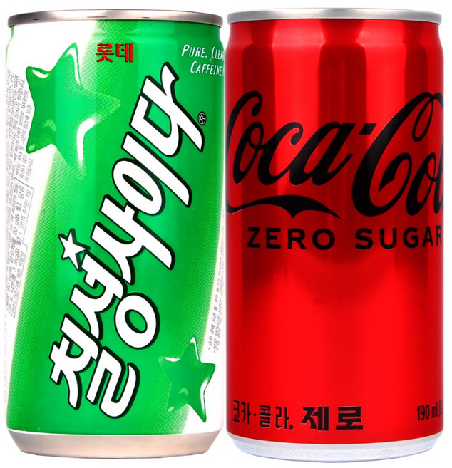 마셔몰 칠성사이다190mlx30캔+코카콜라제로190mlx30캔(총60캔), 1세트, 190ml