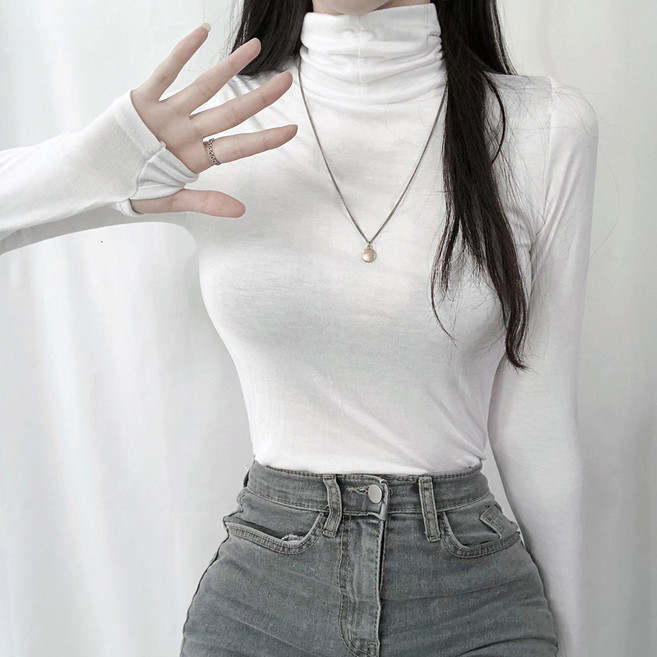 겨울필수/5col 베이직 목폴라 워머 티셔츠