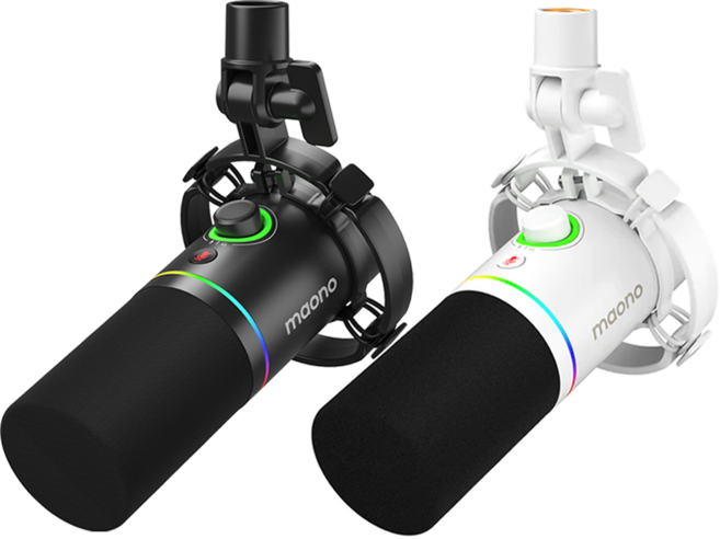 마오노 PD200X 팟캐스트 방송용 녹음용 USB XLR 다이나믹 마이크, 화이트