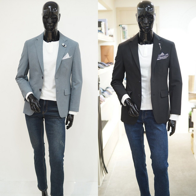 트루젠 남자 자켓 봄 여름 콤비 구김없는 양방향 스판 남성 셋업 캐주얼 마이 블루 블랙 E5900 [박스포장]