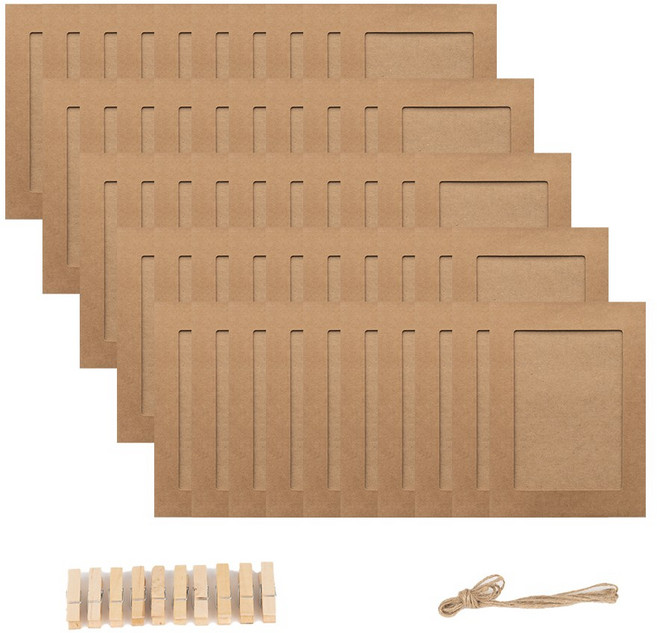 이에스지랩 종이액자 4x6 사진 페이퍼 프레임 가랜드, 크라프트