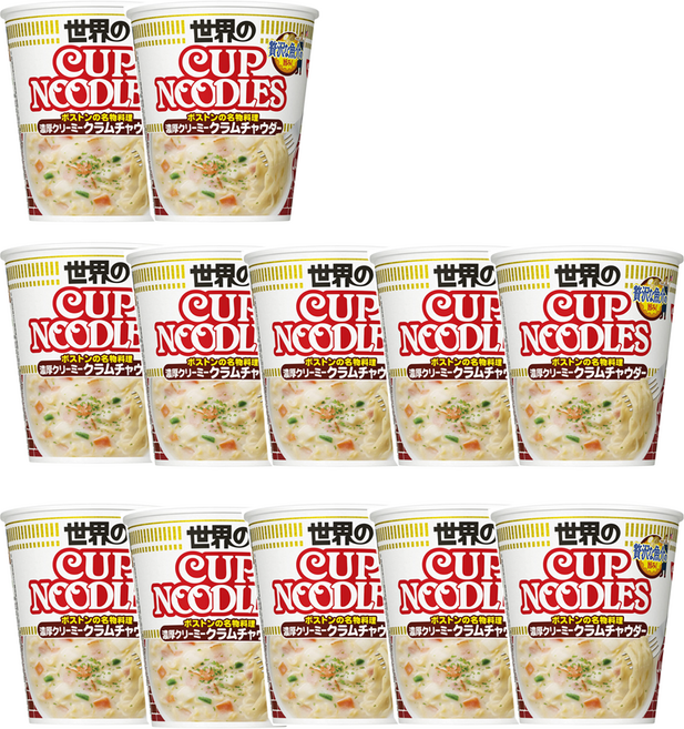 닛신 컵누들 크림 클램 챠우더 컵라면81gx12개, 12개