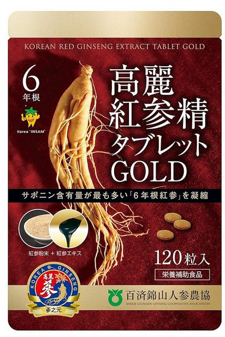 인삼 6년근 고려홍삼정 태블릿 GOLD120립입/백제금산 인삼농협, 1개, 1g