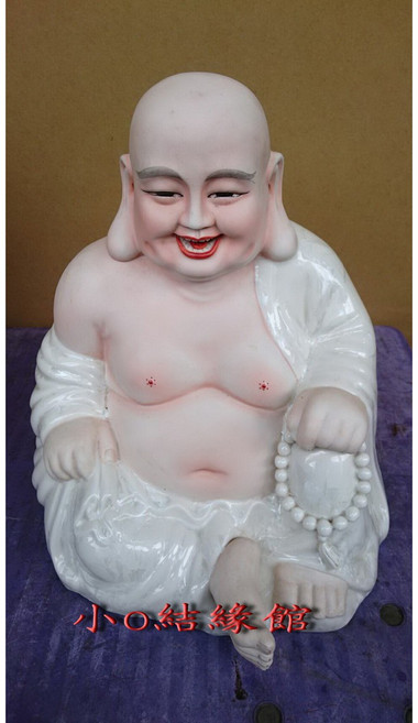 小o結緣館 彌勒佛雕像 陶器擺飾 30x27x33公分