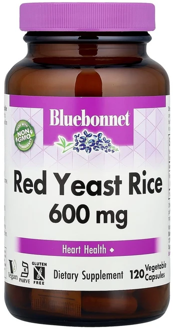 Bluebonnet 레드 이스트 라이스 600 mg 브이캡, 120개입, 1개, 120정 - 쿠팡