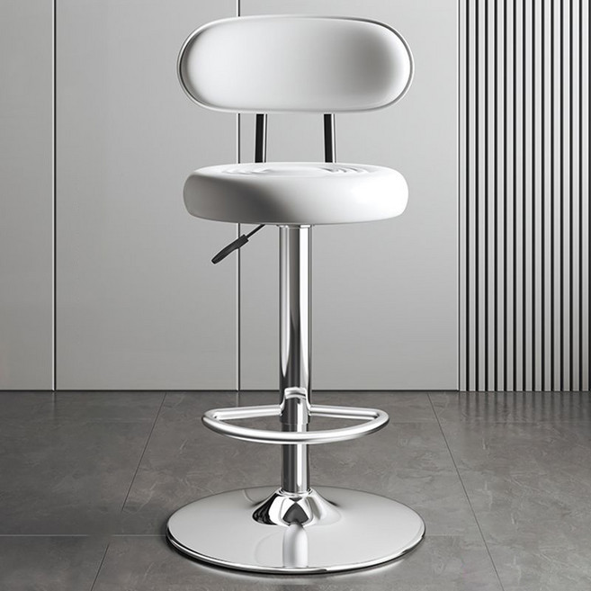 식탁 의자 홈바 의자 주방 거실 바 높은 의자 스탠드 바 의자 발걸이형, 화이트A, 61-81CM, 1개